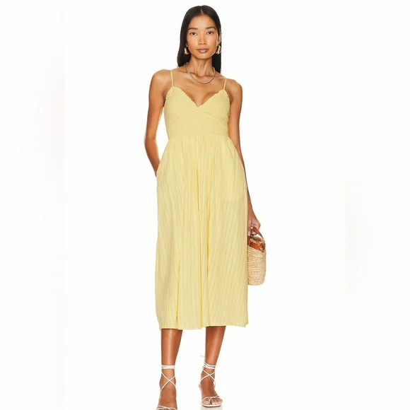 Tularosa Amora Midi Dress | Color: Yellow | Size: L | Dethriftyhub's Closet